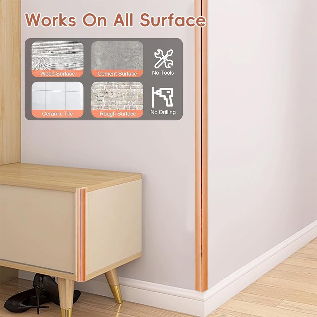 Drofail Corner Protectors Baby Proofing,Corner Protector,Furniture Corner Guard & Edge Safety Bumpers for Kids Proof Safety, Wall Furniture (Rose Gold) 1