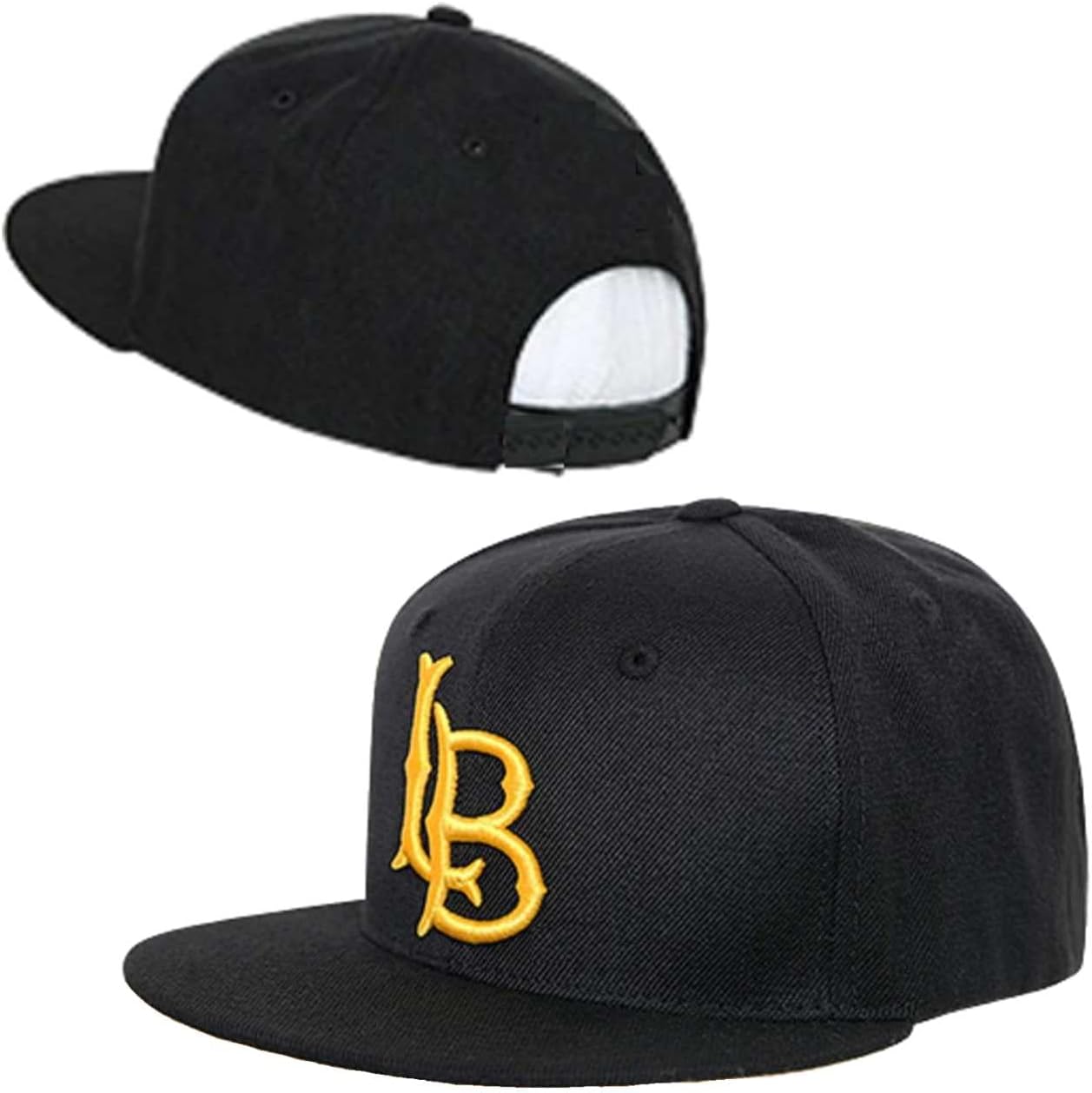 Cal State Long Beach University CSULB California 49ers Flat Bill Snapback NCAA Baseball Cap Hat (1002-BLK1)