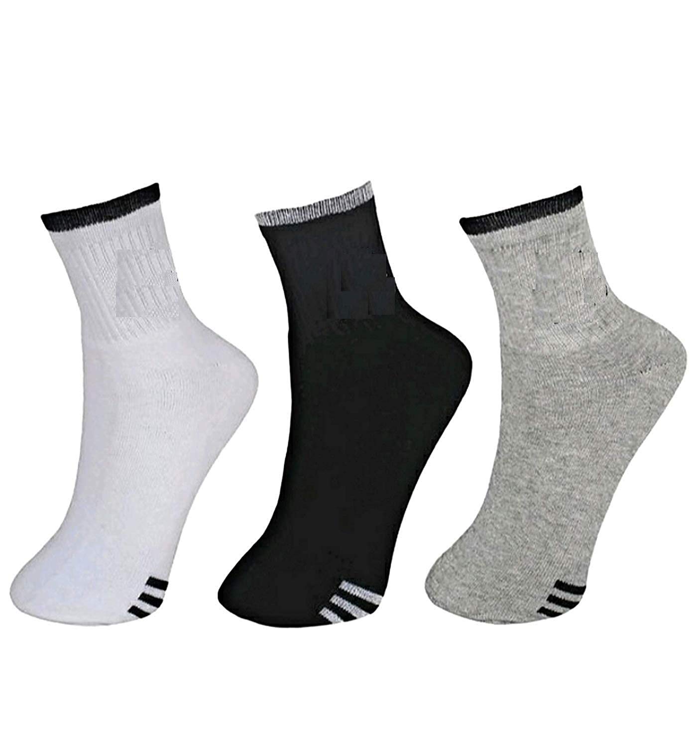 Girls All Purpose Solid Color Formal Casual Sports Athletic Gym Workout Running Ankle Length Opaque Socks (Pack of 3)-image-40