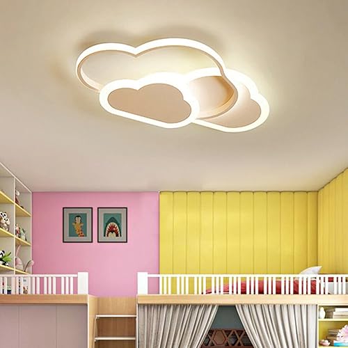 YIYIBYUS Moderna lámpara LED de techo en forma de corazón, 3 colores claros, color blanco, romántica nube nórdica, acrílico, cerca del techo,