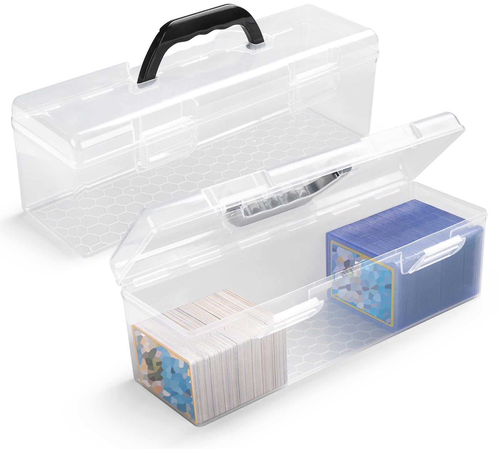 Storage Box For Toploader, Trading Card Storage Box, Card Storage Box Plastic, Playing Card Case, Large For Toploaders 200 Cards 750, Fit For Toploader and Standard Card
