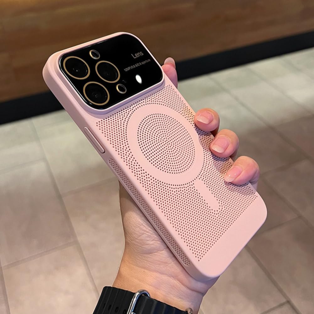 Coque de refroidissement iPhone 12 étui métal rose protection objectif - 7