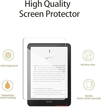 Tempered Glass Film Screen Protector Compatible With Kindle Paperwhite 7 Inch 12th Gen 2024 Tablet and Kindle Colorsoft,PET Protective Matte Screen Protector,Wear-resistant (Frosted PET)