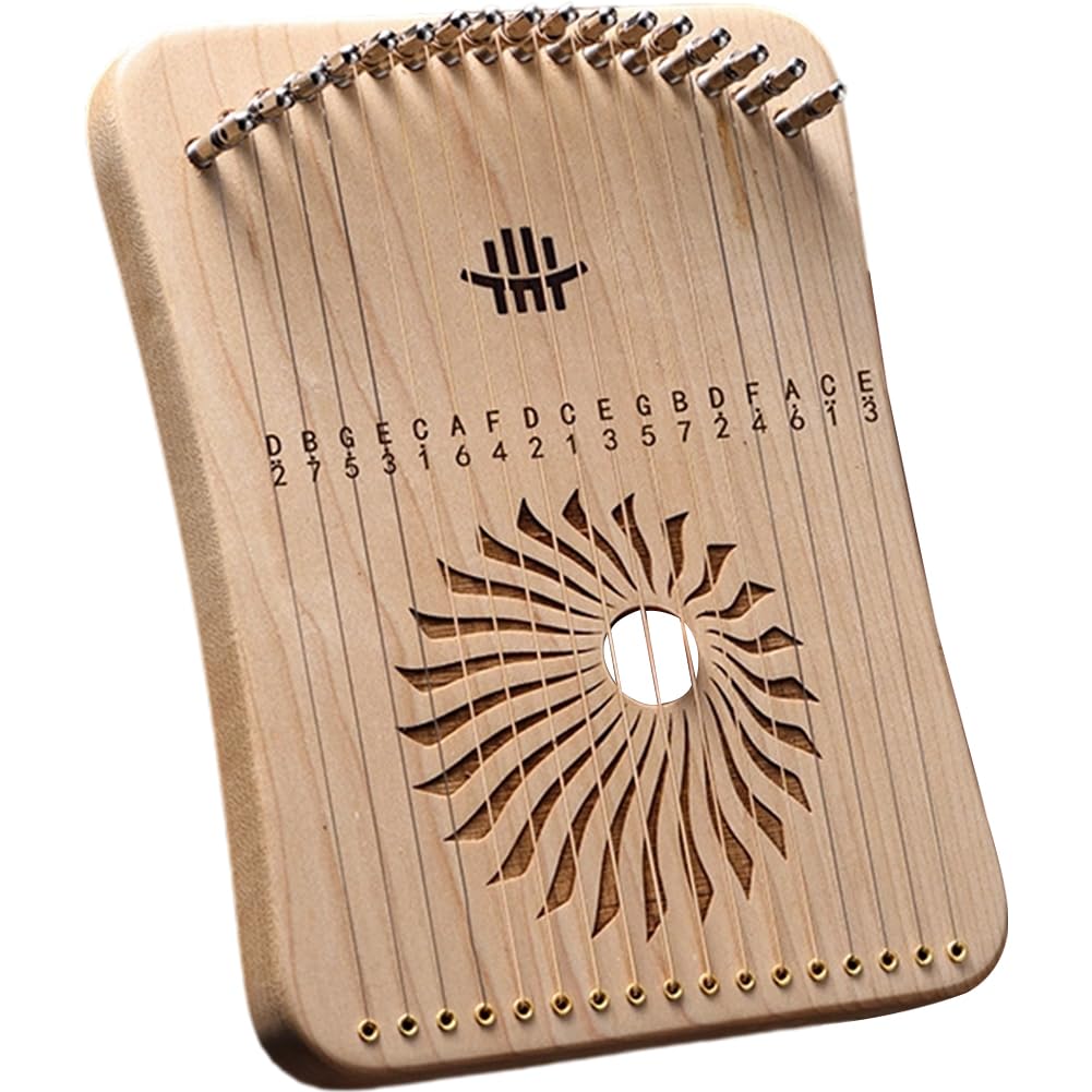Lyre harpe 17 cordes en bois instrument de musique portable