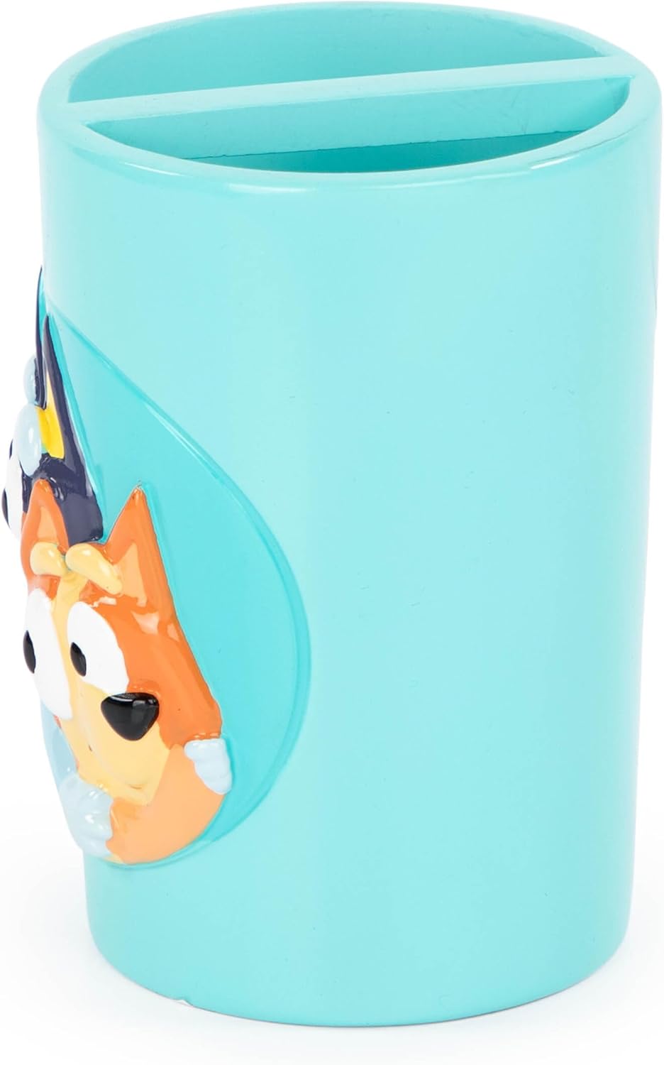 Jay Franco Bluey Toothbrush Holder - Blue Resin Pencil Holder/Bathroom Tumbler Features Bluey & Bingo - Fun Toothbrush Holder for Kids