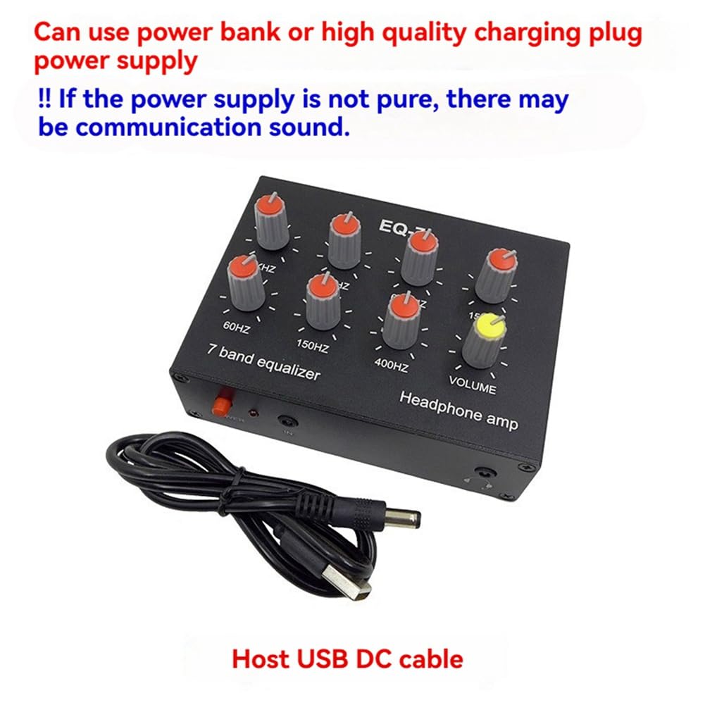 DC5-12V Equalizzatore Suono 7 Bande Regolazione dei Medii Alti Equalizzatore Digitale Preamplificatore Audio Regolabile per Cuffie