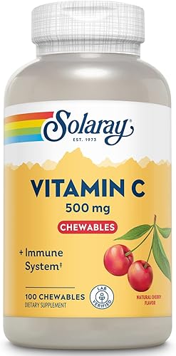 Miniatura 7 de SOLARAY Vitamina C masticable con rosa HIPS y cereza de acerola, vitamina C tamponada para una digestión suave, suplemento de apoyo inmunológico,