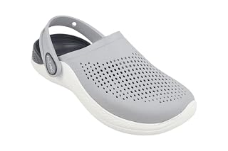 ALZADO Men's Classic Casual Sports Clogs/Sandals with Adjustable Back Strap for Adult | Comfortable & LightWeight| Stylish & Anti-Skid| Waterproof & Everyday Use Mules for Gents & Boys.. (LT.GREY/DK.GREY, UK Footwear Size System, Adult, Men, Numeric, Medium, 10)
