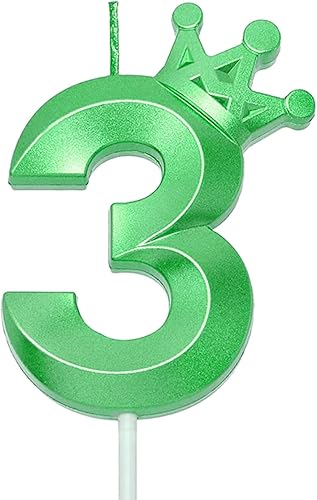 Miniatura 98 de Blue Number 4 Birthday Cake Candle, 3D Shape Crown Birthday Number Candle, 4th Birthday Party Blue Theme Cake Topper Decorations (Blue 4)