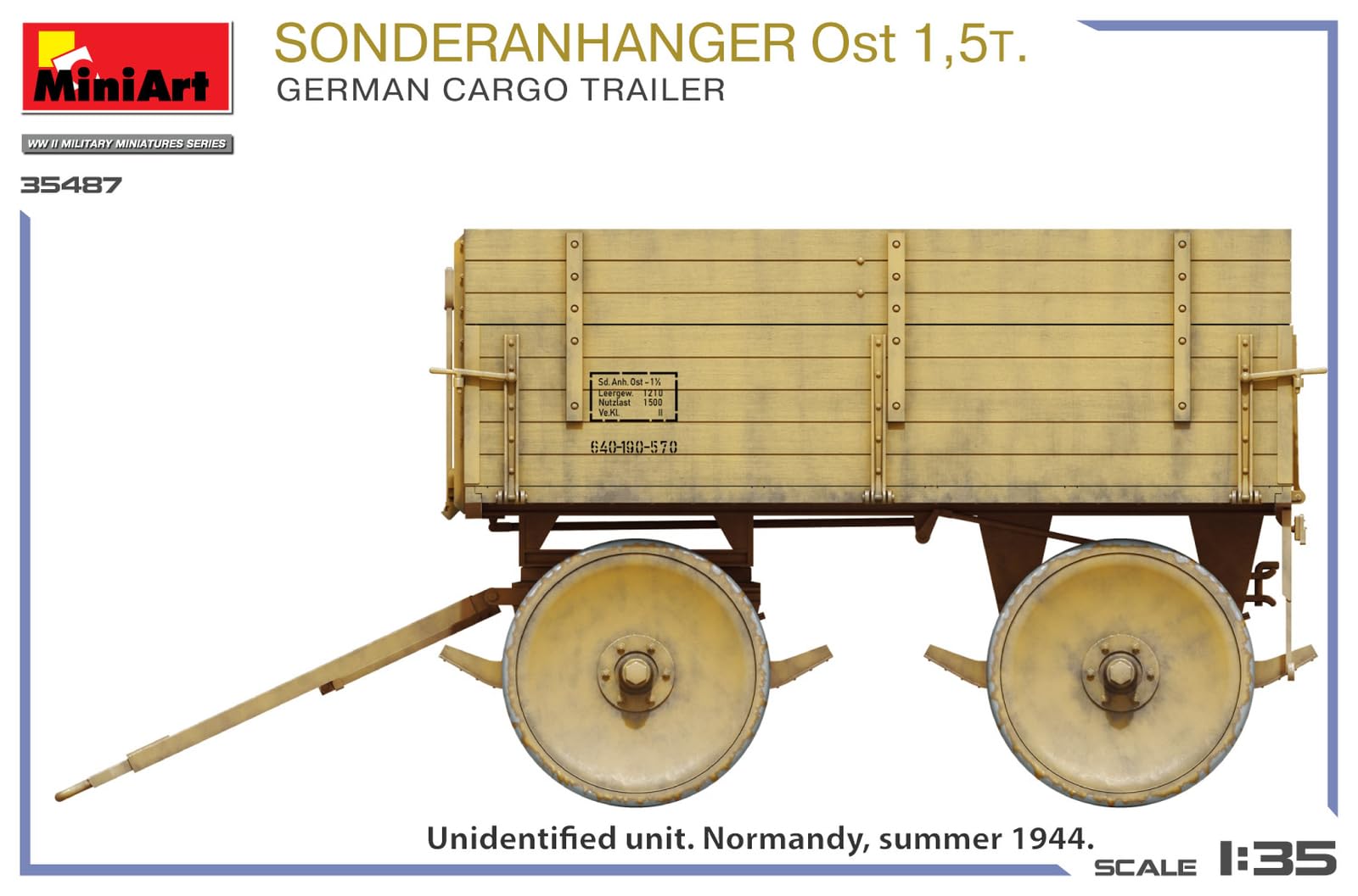 Miniart 1:35 - Sonderanhager Ost 1,5t deutscher Frachtanhänger