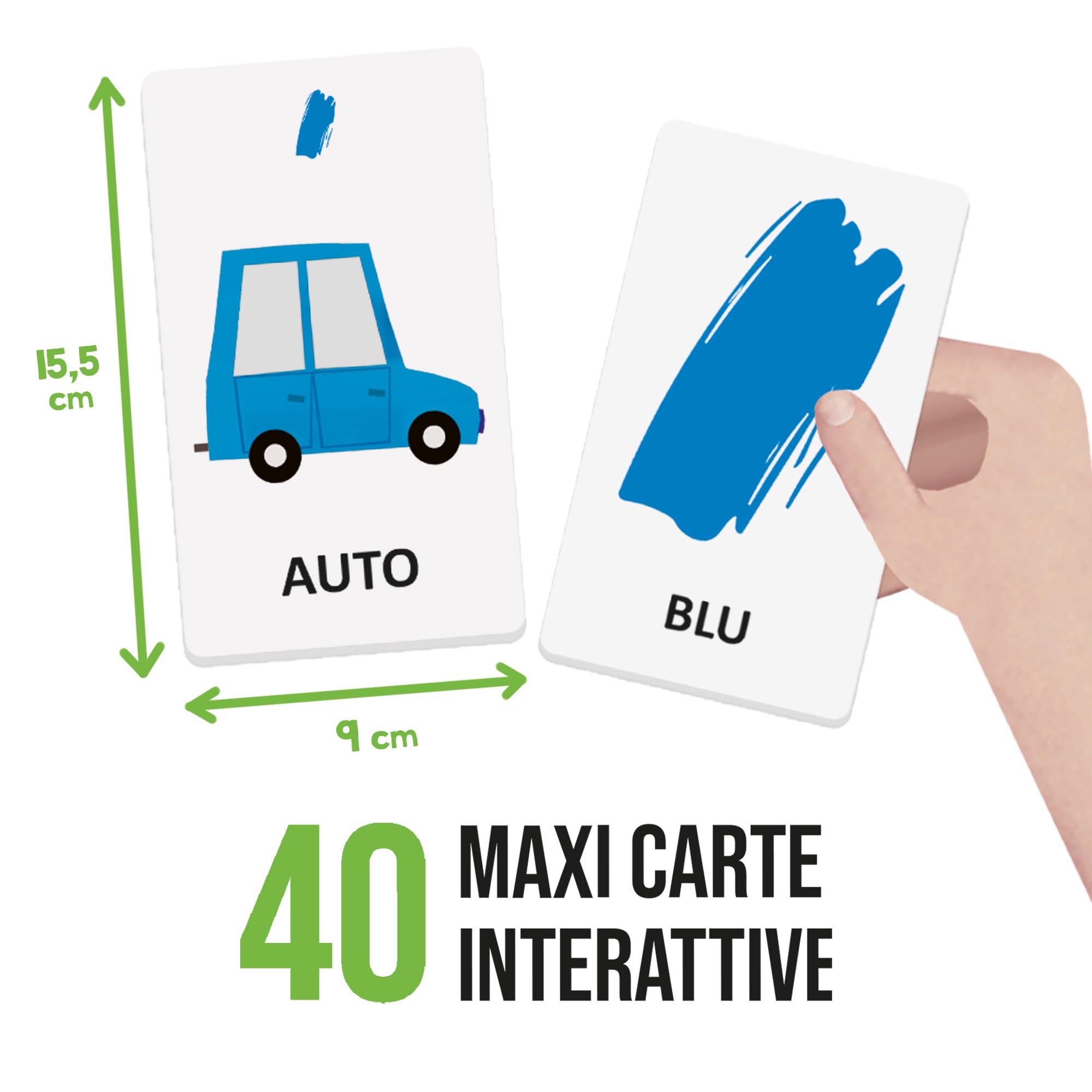 HEADU - Flashcards Parlanti Numeri, Forme e Colori, Sviluppa la Logica dei più Piccoli, Gioco Educativo Bambini 2 3 4 anni, Idea Regalo Bambino Bambina, Regalo Natale Pasqua Compleanno, Made in Italy