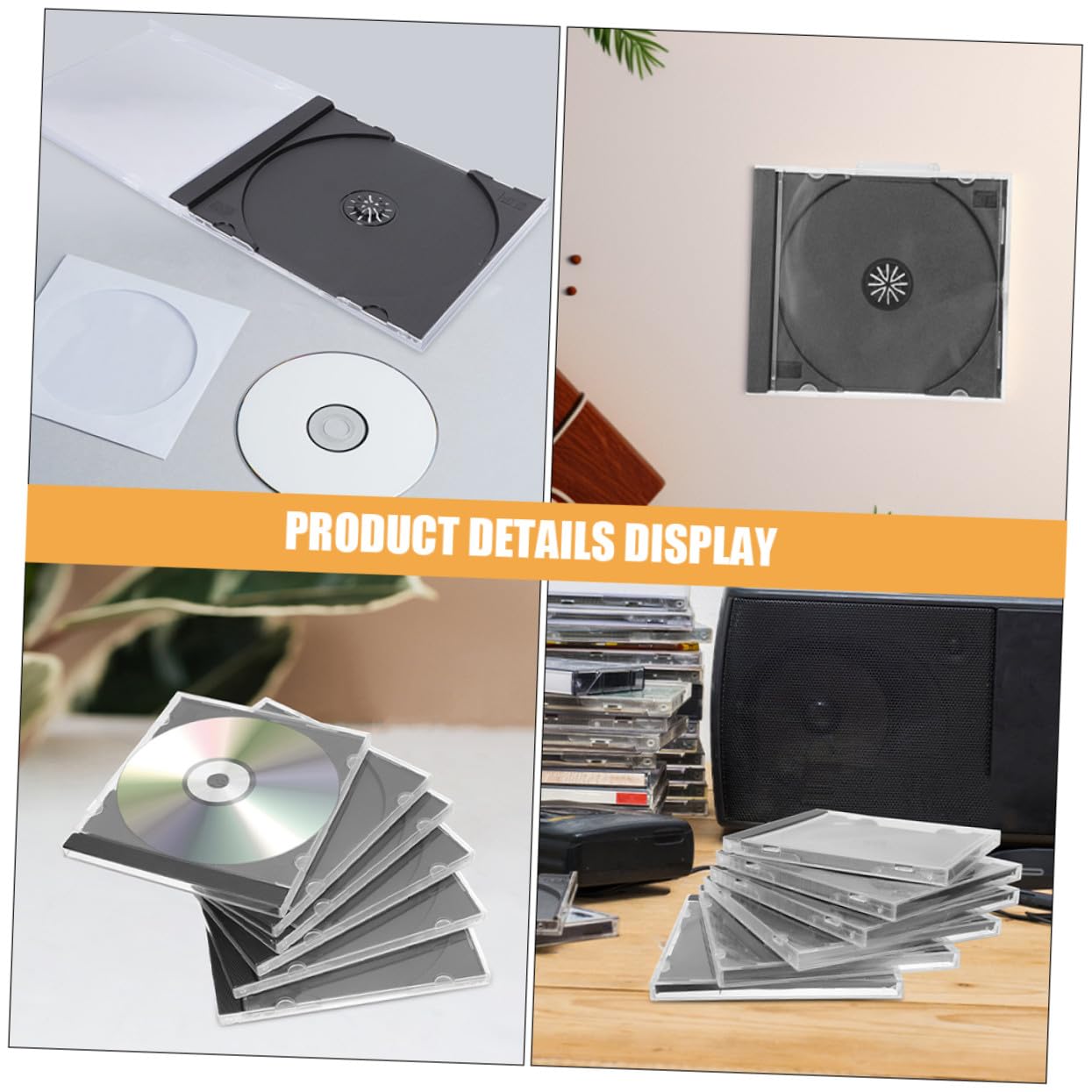 10 pezzi Custodie Trasparenti per CD Dvd in Plastica da Protezione Sicura per Dischi Contenitori Versatili per e Scuola Design Chiaro per Facile