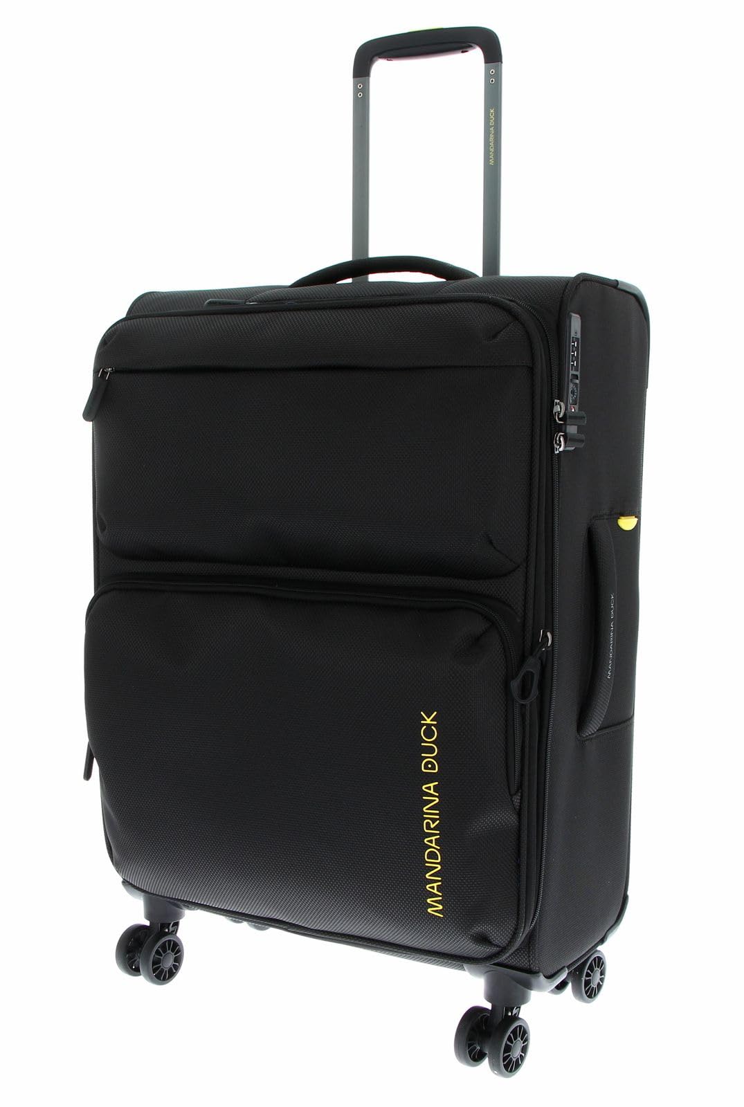 Mandarina Duck Zephyr Medium EXP Trolley Bag, Black, Trolley Medio espandibile in Tessuto morbido, Black, 43 cm (Length) x 25 cm (Width) x 67 cm (Height), Trolley Medio espandibile in Tessuto morbido