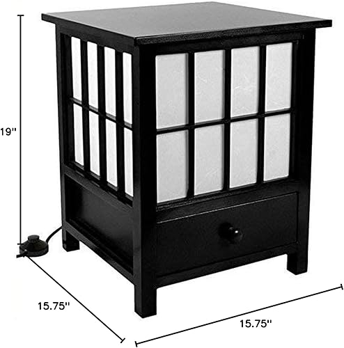 Miniatura 3 de Oriental Furniture - Lámpara Shoji de mesa auxiliar Hokkaido de 27 pulgadas de alto, palisandro