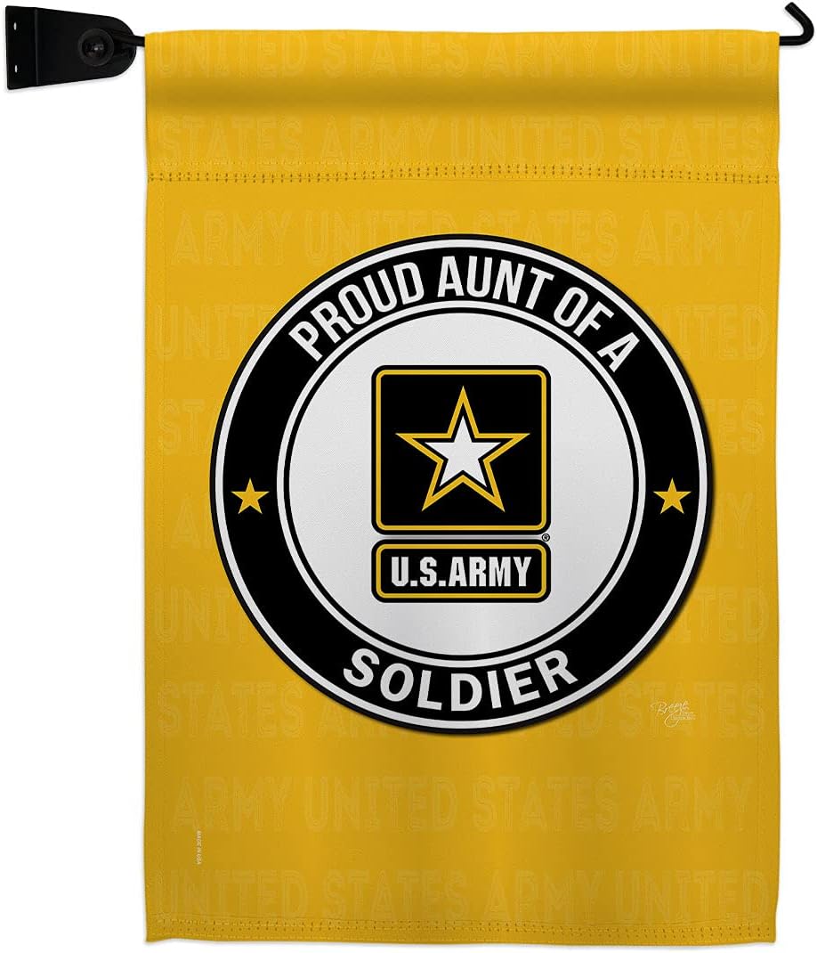 Proud Aunt Soldier Garden Flag Set Mailbox Hanger Armed Forces Army Rangers United State American Military Veteran Retire Official Small Gift Yard House Banner Double-Sided Made In USA 13 X 18.5