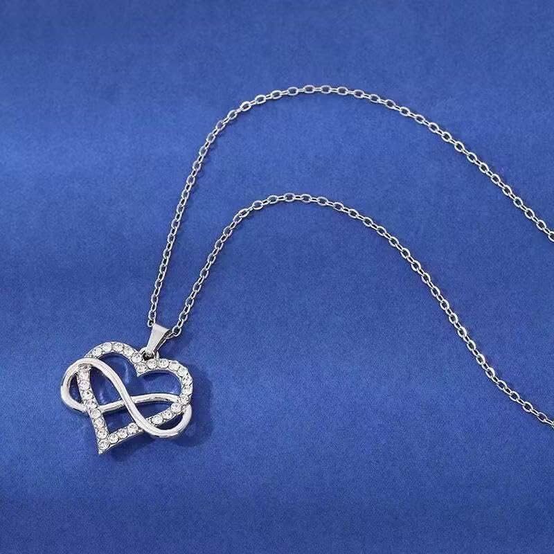 Infinity Heart Necklace for Women, Silver Plated Love Heart Pendant with Sparkling Cubic Zirconia, Romantic Anniversary Birthday Jewelry Gifts for Girlfriend Wife - Image 6