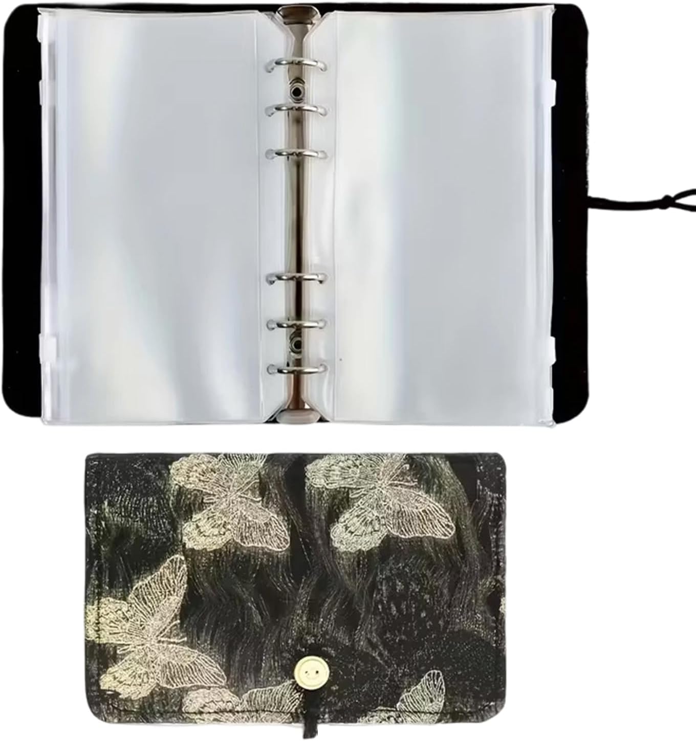 Multifunctional Circular Needle Organiser Case with 12Pcs Zippered Closure PVC Binder Pocket for Knitting Supplies PVC Storage Bag