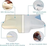 Vista 5 de Almohadas de espuma viscoelástica, almohada cervical para dormir de lado, espalda, boca abajo, almohadas cervicales ergonómicas para aliviar