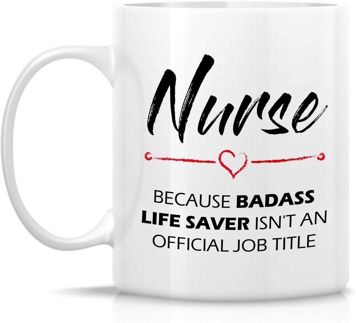 80% Off Discount Retreez Funny Mug - Nurse cause Badass Life Saver isn't an Official Job Tittle 11 Oz Ceramic Coffee Mugs - Funny, Sarcasm, Inspirational birthday gifts for friends, coworkers, siblings, dad or mom.