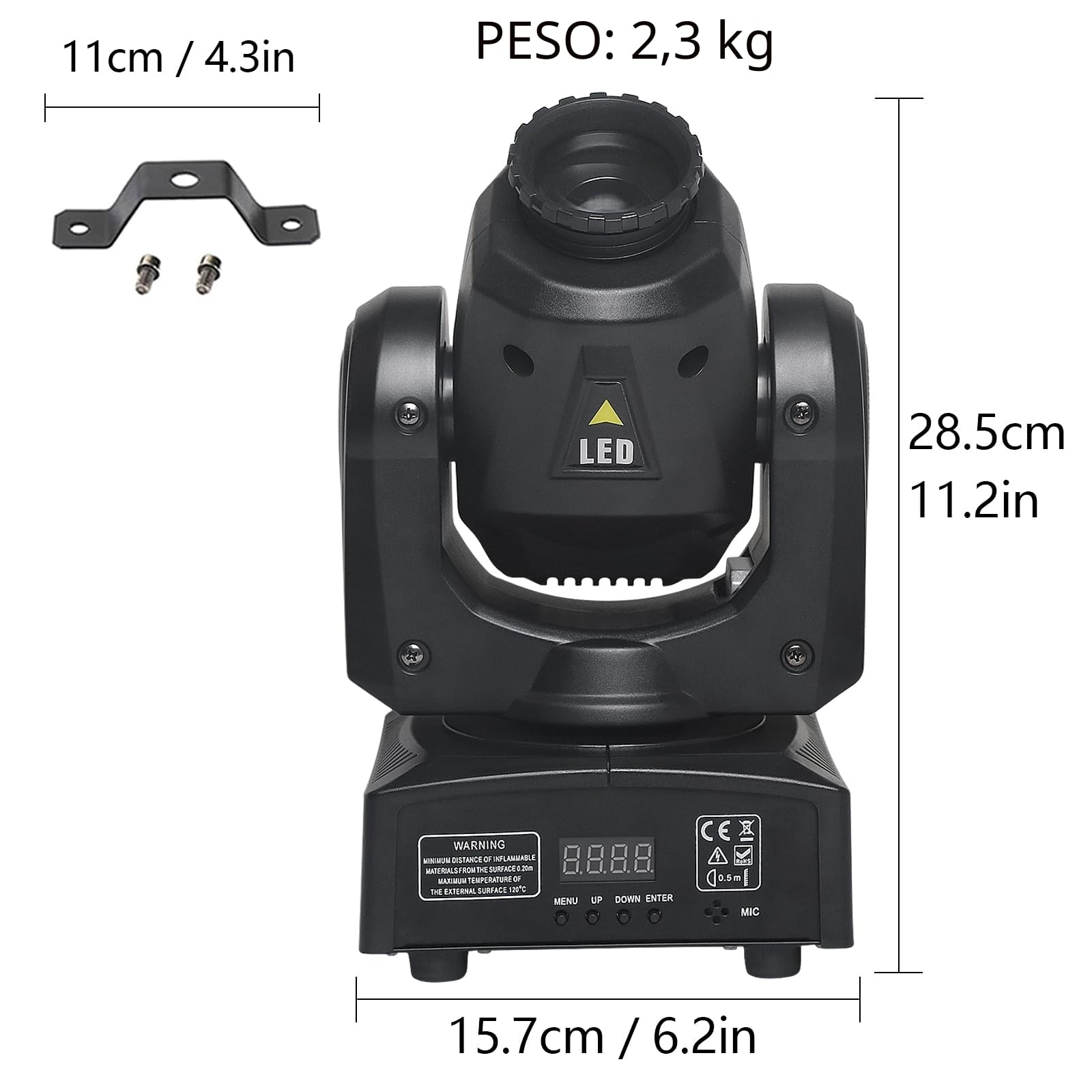 2Pack Teste Mobili dj Spot Led Luci Discoteca a Ritmo di Musica, Disco Lights Dmx512 con 8 Gobos e 8 colori Lampade da Discoteca Attivata dal Suono, Luci Led Discoteca Rotante Teste Mobili Luci dj