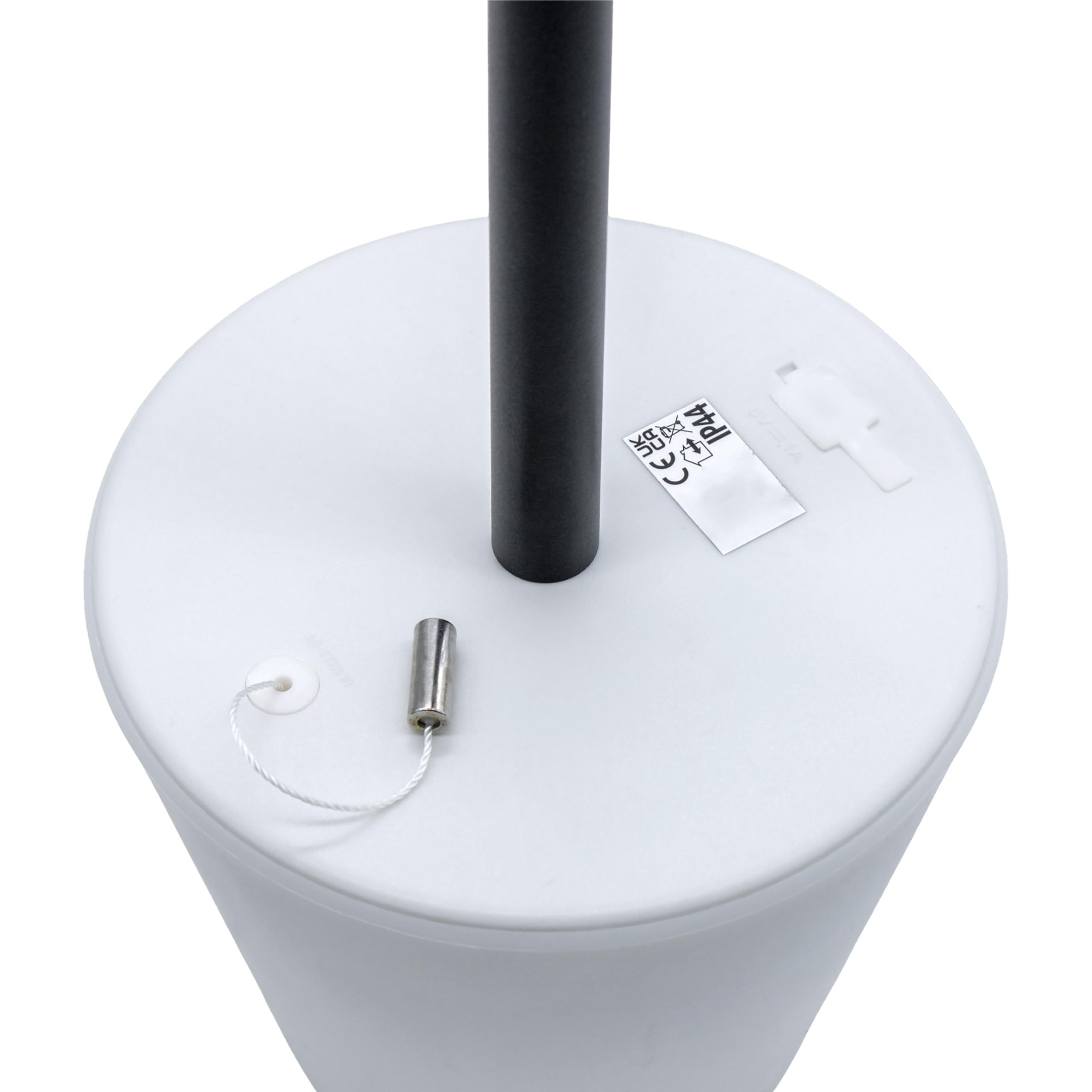 Lampadaire LED blanc chaud rechargeable - 106 x 16 cm - Noir avec 4 modes d'éclairage USB - Balcon, terrasse, extérieur