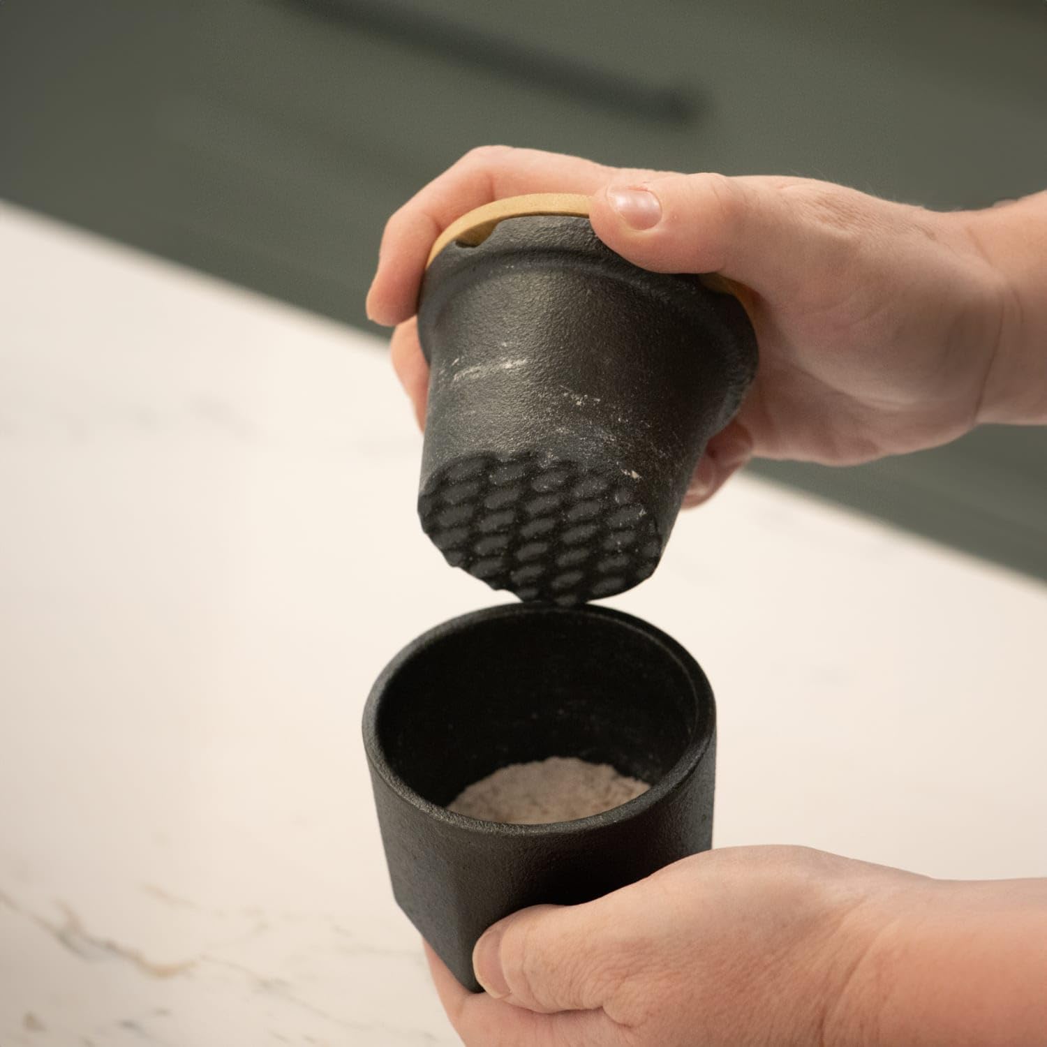 Lehman's Cast Iron Spice Grinder 3-Piece Set, Heavy Duty Manual Spice Mill for Fresh Herbs Salt Pepper and More, Durable Easy-to-Use Kitchen Tool