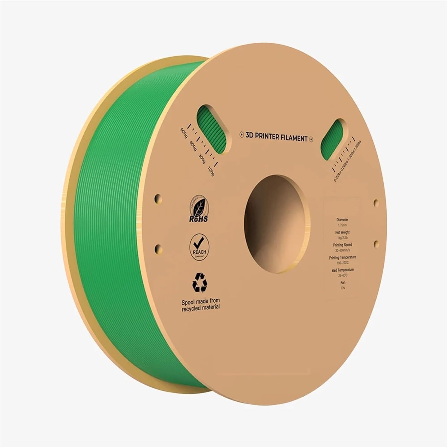 For creality High Speed PLA Filament 1.75mm 1KG for Hyper Series PLA 3D PLA Filament for creality K1/K1 Max/for Ender-5 S1(1KG-Green)