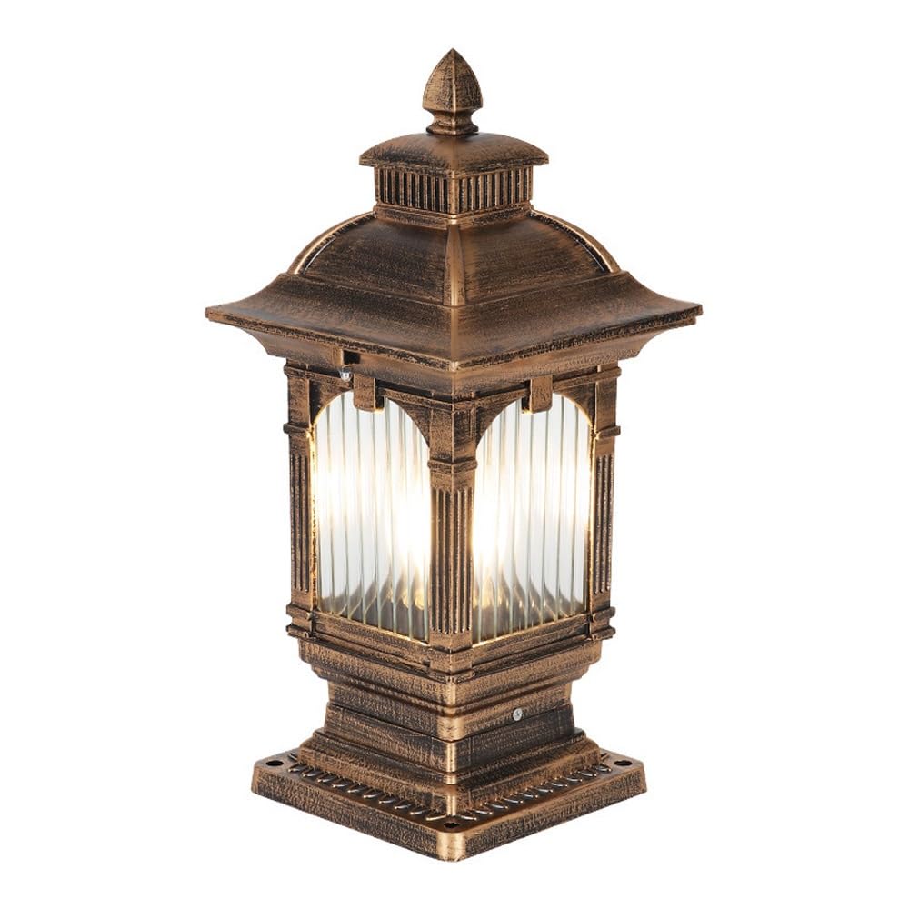 Lampe de poteau en bronze pour sécuriser une clôture