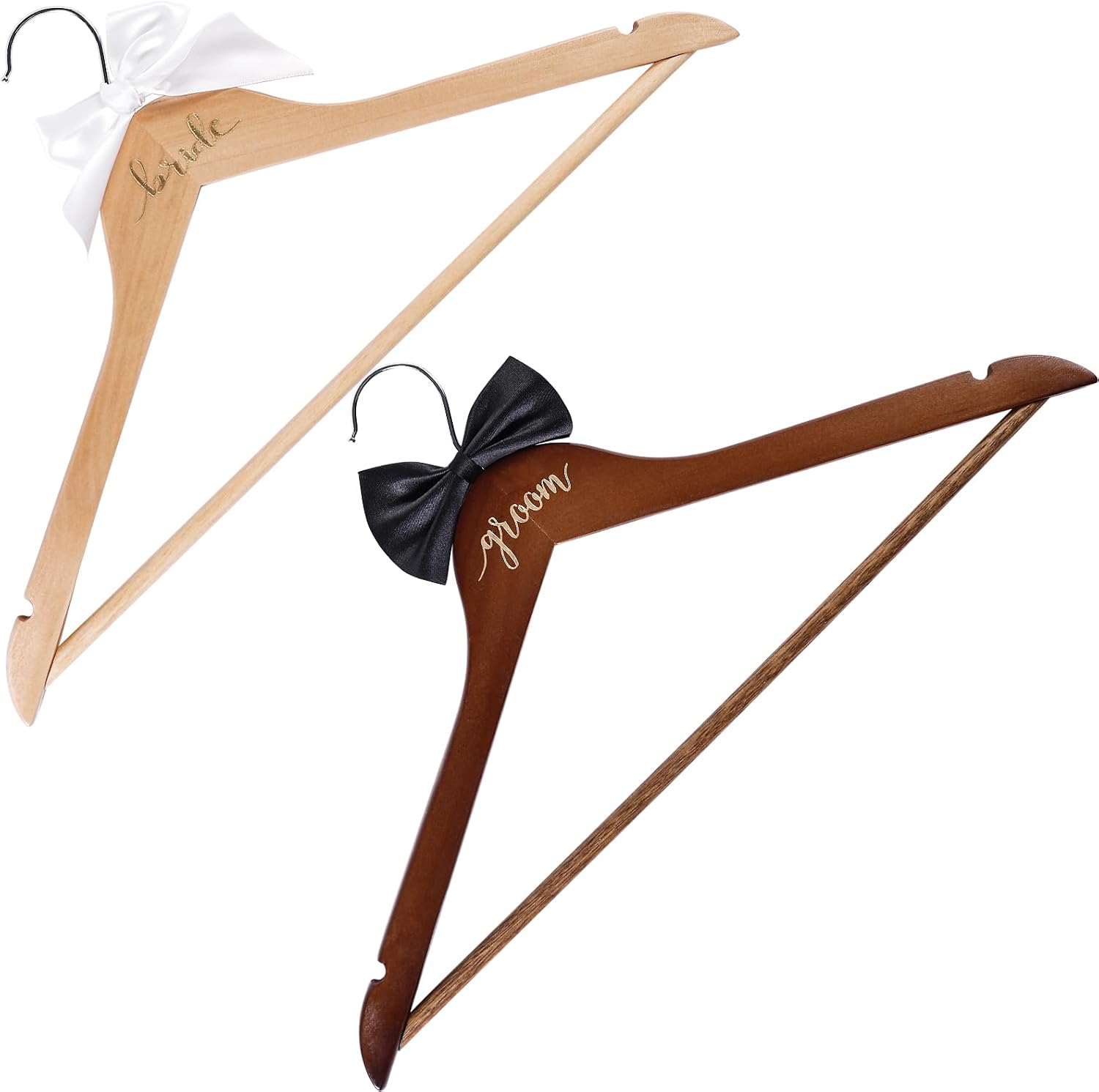 Wedding Hangers, Bride Hanger, Bridal Hanger, Wooden Bride and Groom Wedding Dress Hangers from Mom to Bridal