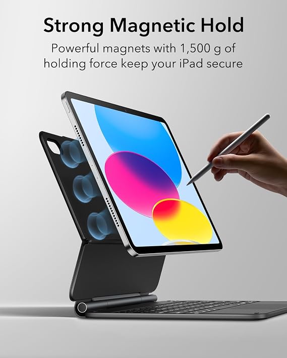 ESR iPad 11th(A16, 2025)/10th Gen Case with Keyboard, Magic Keyboard Case with Backlit Keys, Easy-Set Floating Cantilever Stand, Precision Multi-Touch Trackpad, Black