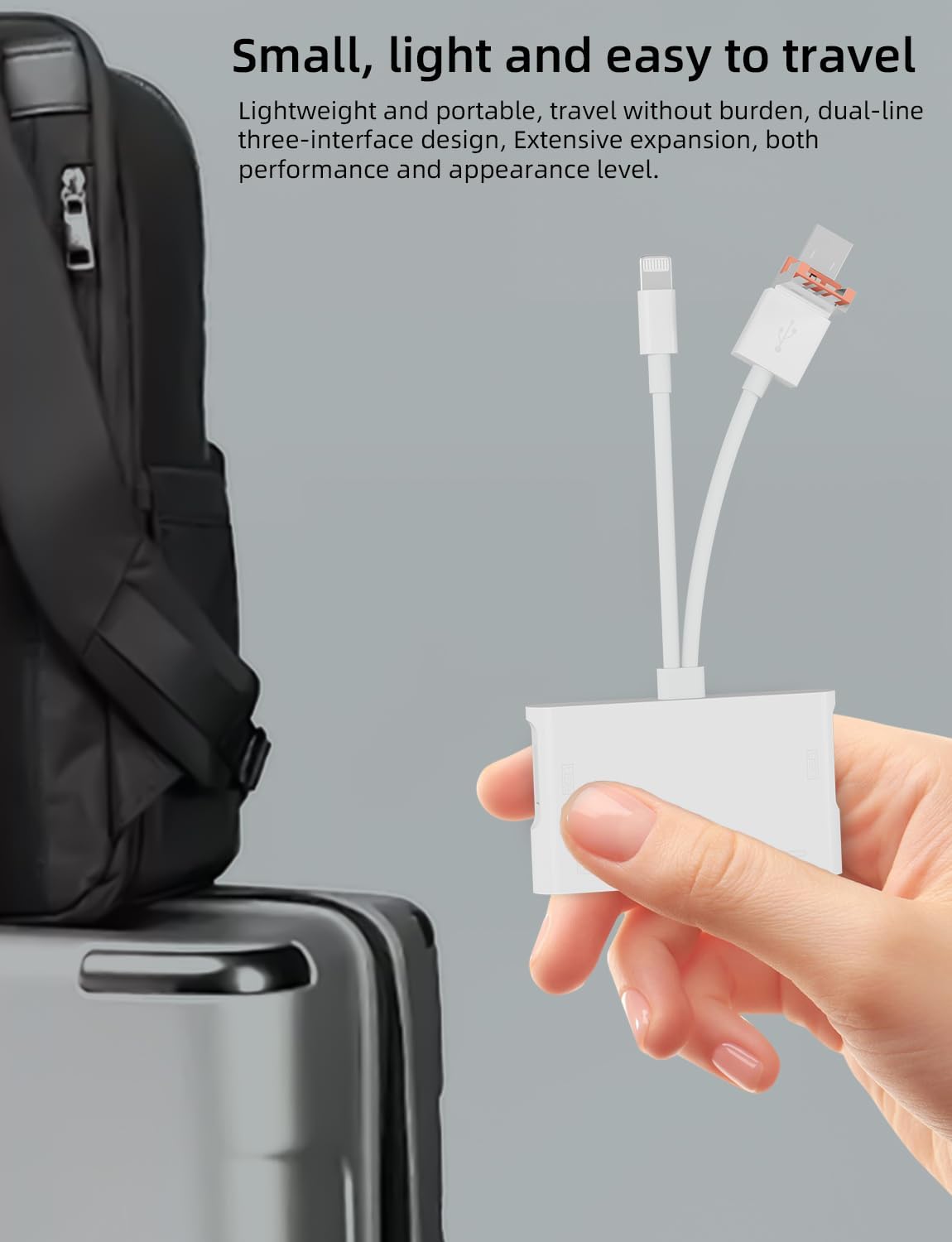 Memory Card Reader, USB OTG Adapter & SD C ard Reader for i-Phone/i-Pad,USB C and USB A Devices with Micro S D & S D Card Slots