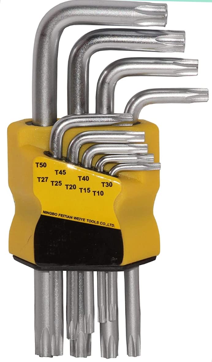 QYA Mega Torx/star key set 9 pieces star Allen key set with hole 9pcs T10 to T50 (B09WLZ11HT) Amazon Price History, Amazon Price Tracker