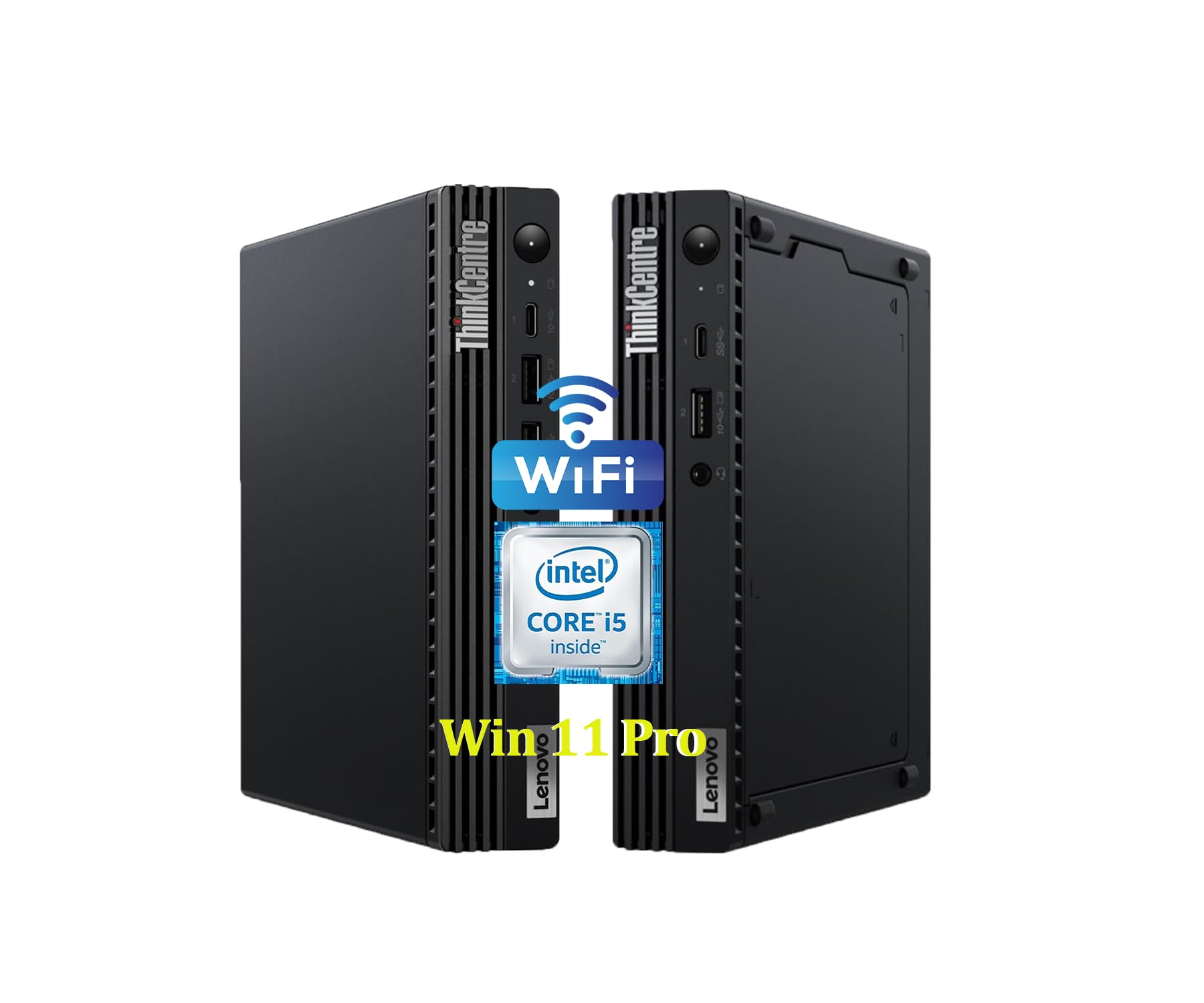 Lenovo ThinkCentre M80q Tiny Mini PC de bureau, Intel Core i5-10500T, 16 Go de RAM, SSD 512 Go, WiFi, Bluetooth, sans clavier et sans souris, Windows 11 Pro (reconditionné)