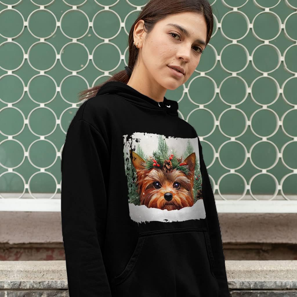 Christmas Dog Hooded Sweatshirt - Cute Dog Hoodie - Graphic Hoodie