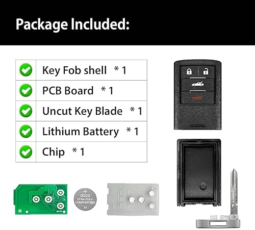 Miniatura 6 de Reemplazo para Cadillac CTS DTS STS Chevrolet Corvette M3N5WY7777A 4 Botones 315MHz de repuesto para Cadillac CTS DTS STS Chevrolet Corvette 2012