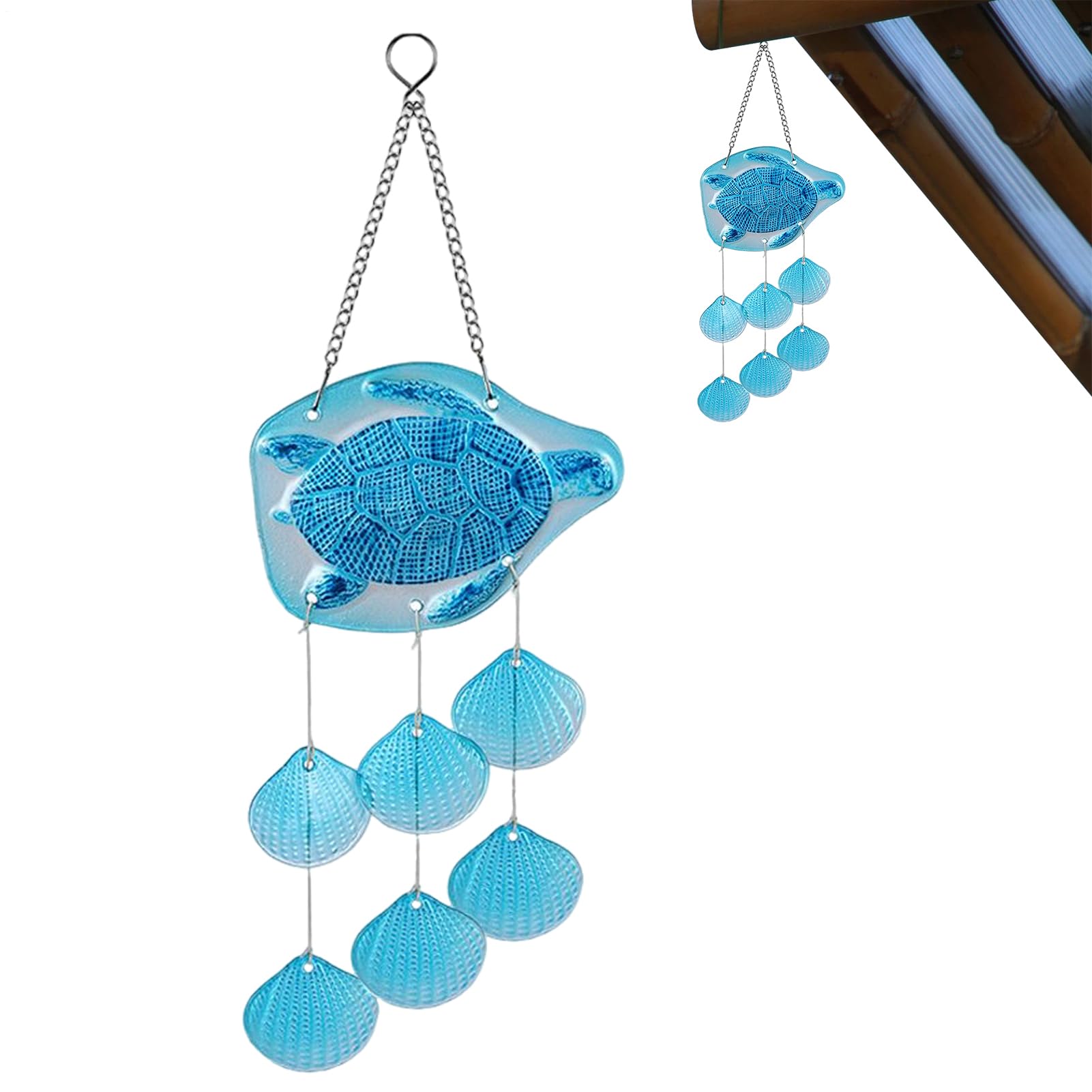 Carillon éolien en vitrail fait main décoratif pour terrasse et porche