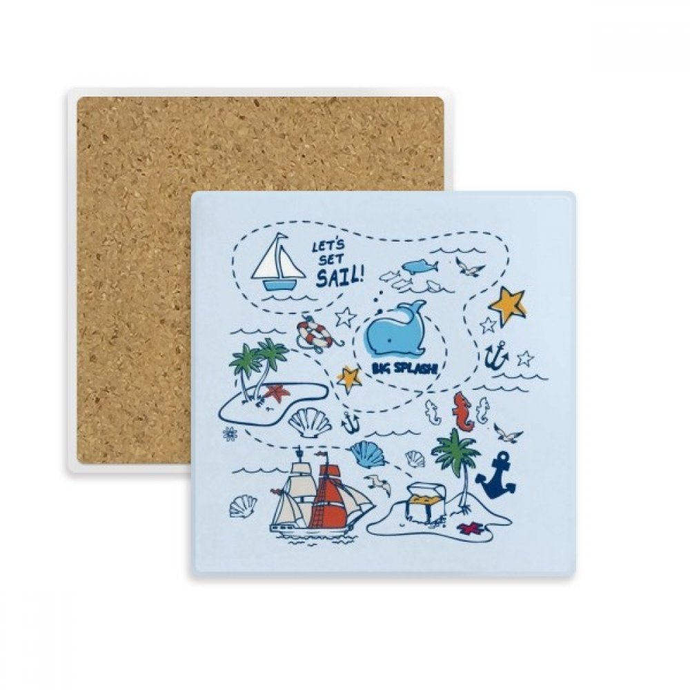Voyage Voile coaster tasse en pierre absorbent pour un apéritif évasion