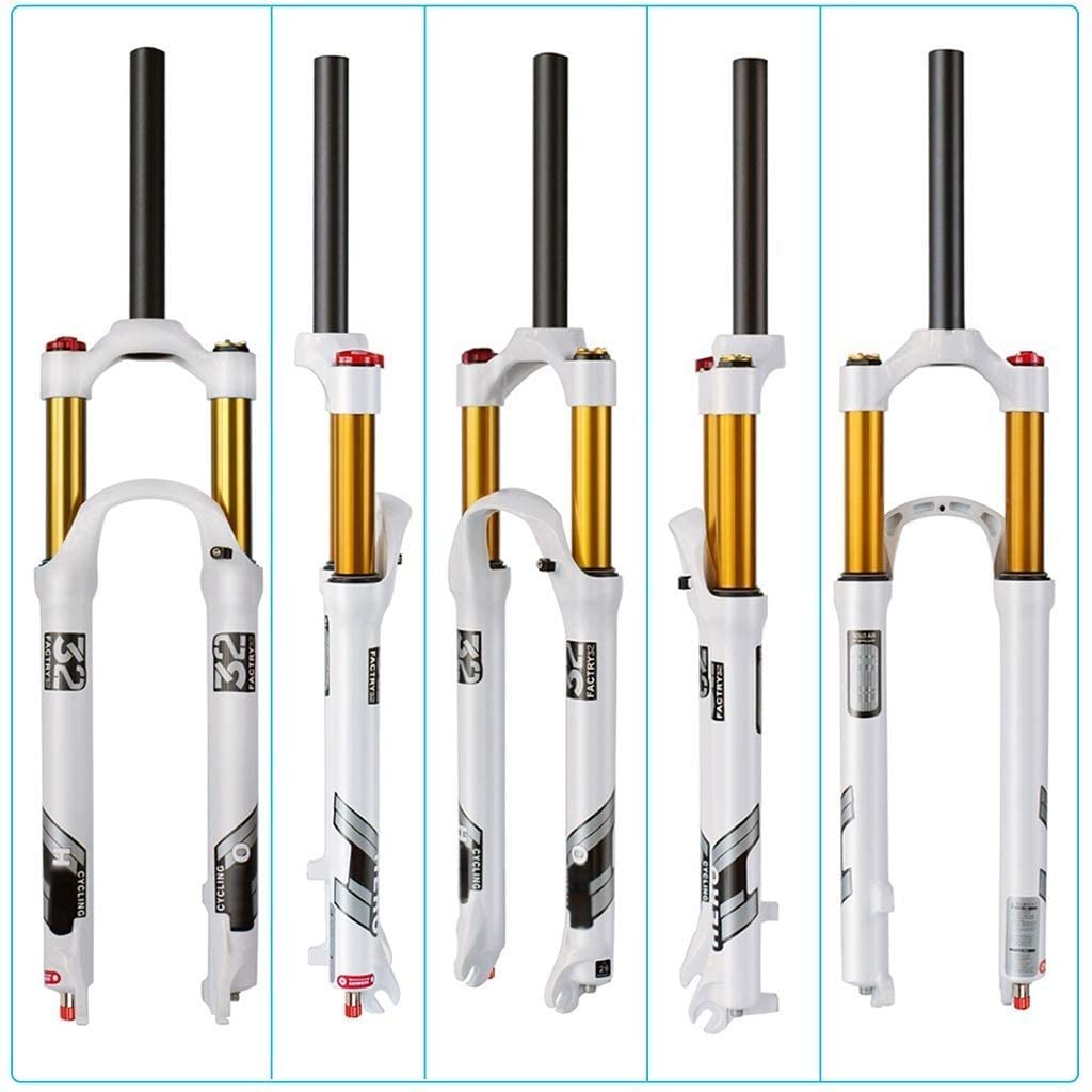 Fourche Avant Vélo Air VTT 26/27.5/29 Pouces, 140Mm Alliage Léger Voyage 1-1/8 "VTT Fourche Suspension 9Mm QR Blanc A,27.5inch