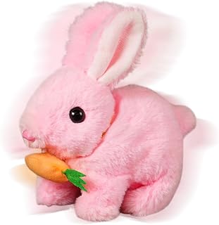 Shaking Bunny Plush - Lighted Electronic Toy, Walking Rabbit Doll, Interactive Sound Animal, Fun Kids Playmate | Suitable Children Boys Girls, Perfect for Birthday Party Playroom Entertainment A