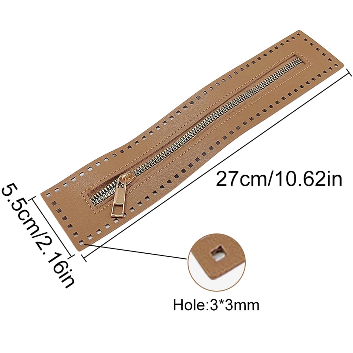 Amazon.com: homeemoh Leather Zipper for Crochet with Holes, 2.16 x