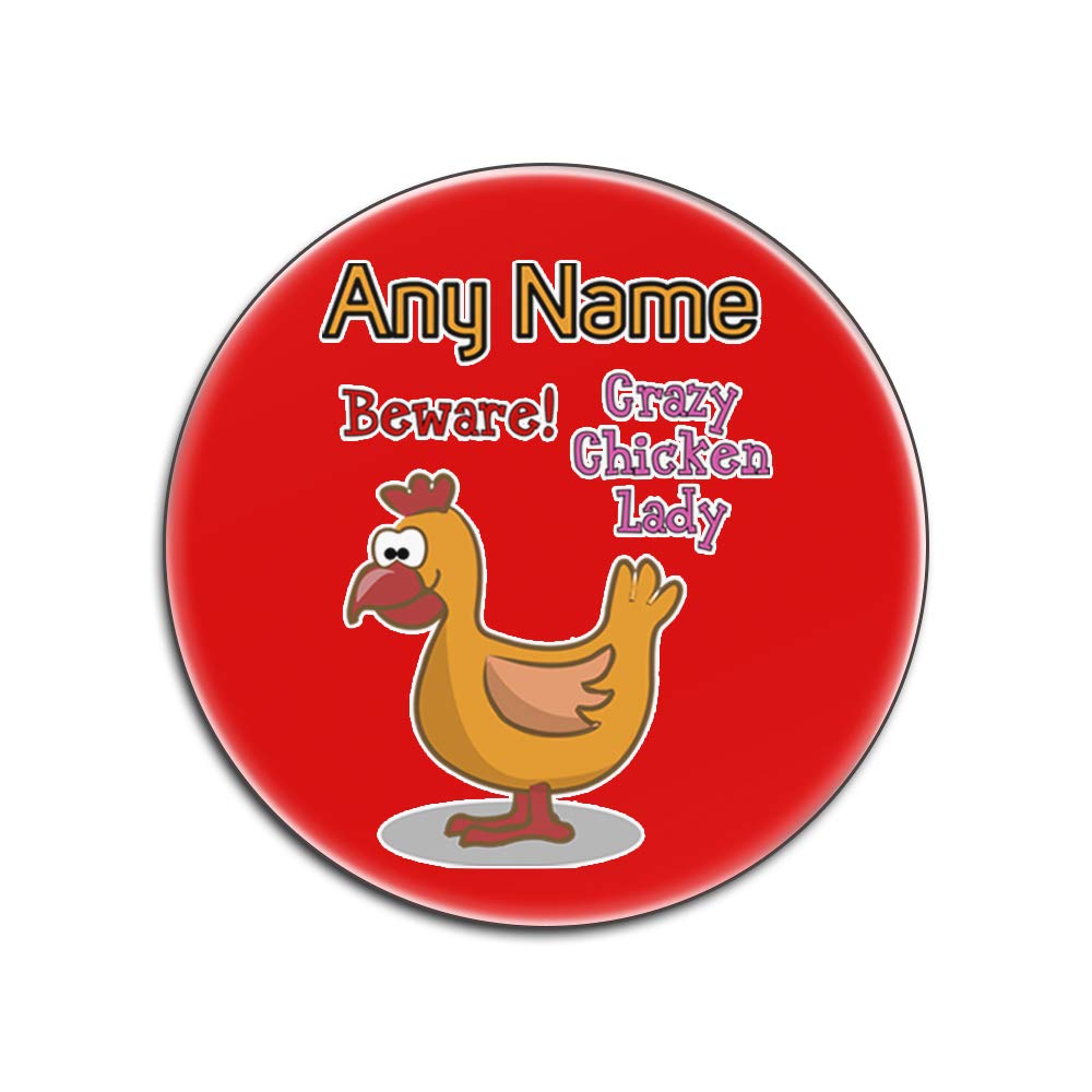 Dessous de verre poulet blanc lot de 4 cadeau rigolo crazy chicken lady rouge