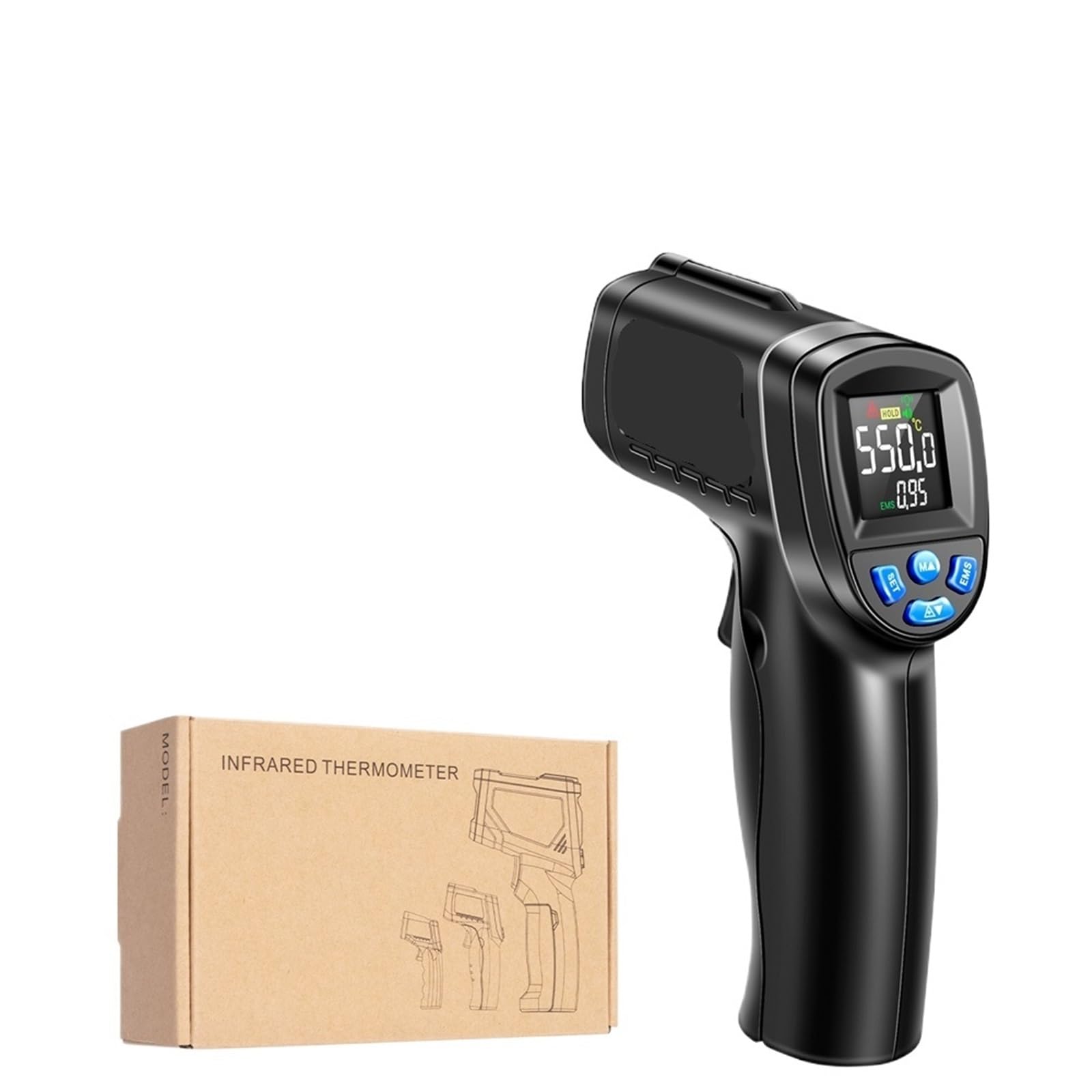TH104 Termometro portatile a infrarossi con sensore IR, temperatura -50~550℃, termocamera, schermo VA, pirometro