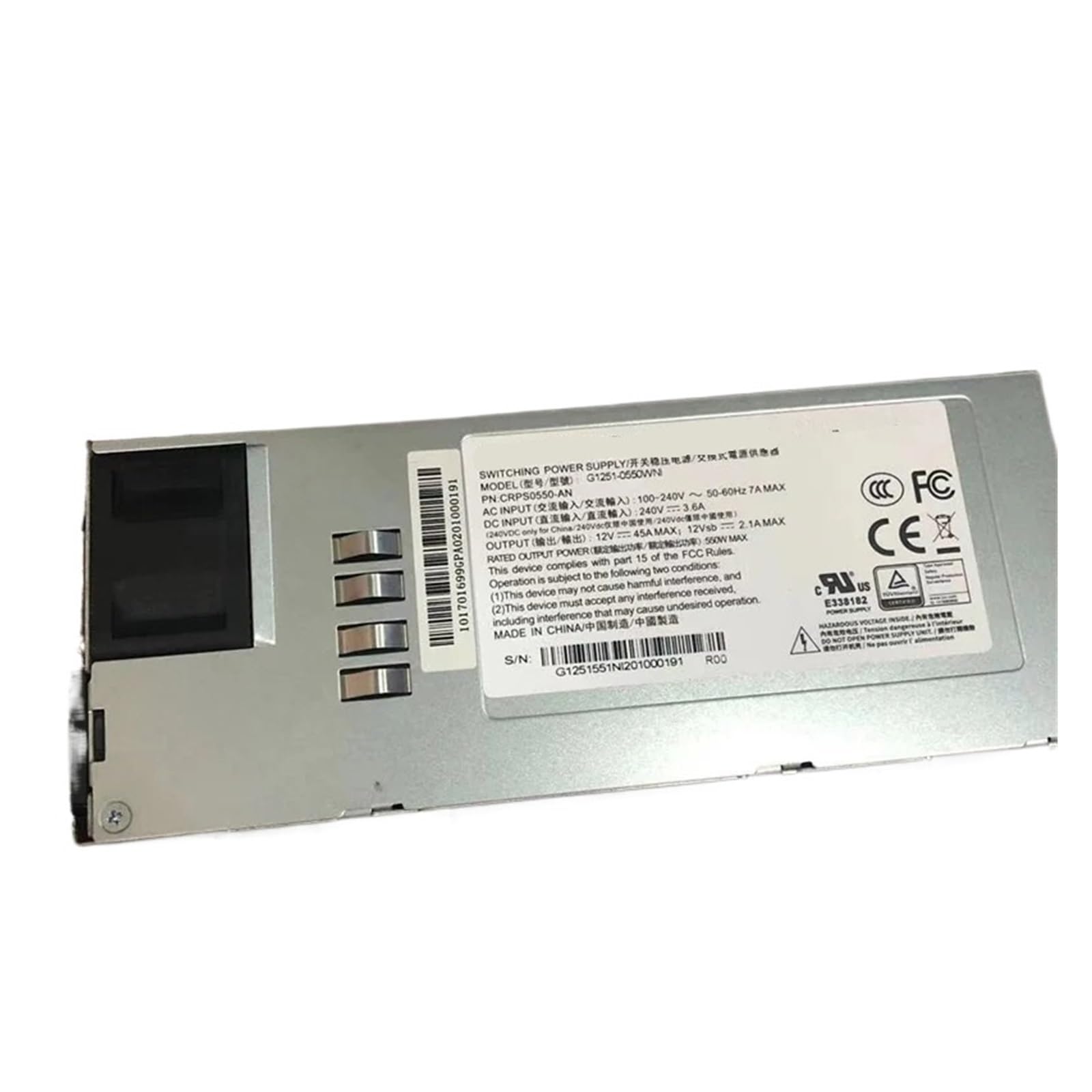 Bloc d'alimentation 550W G1251-0550WNI redondant CRPS0550-AN de rechange pour G1031-0800WNF