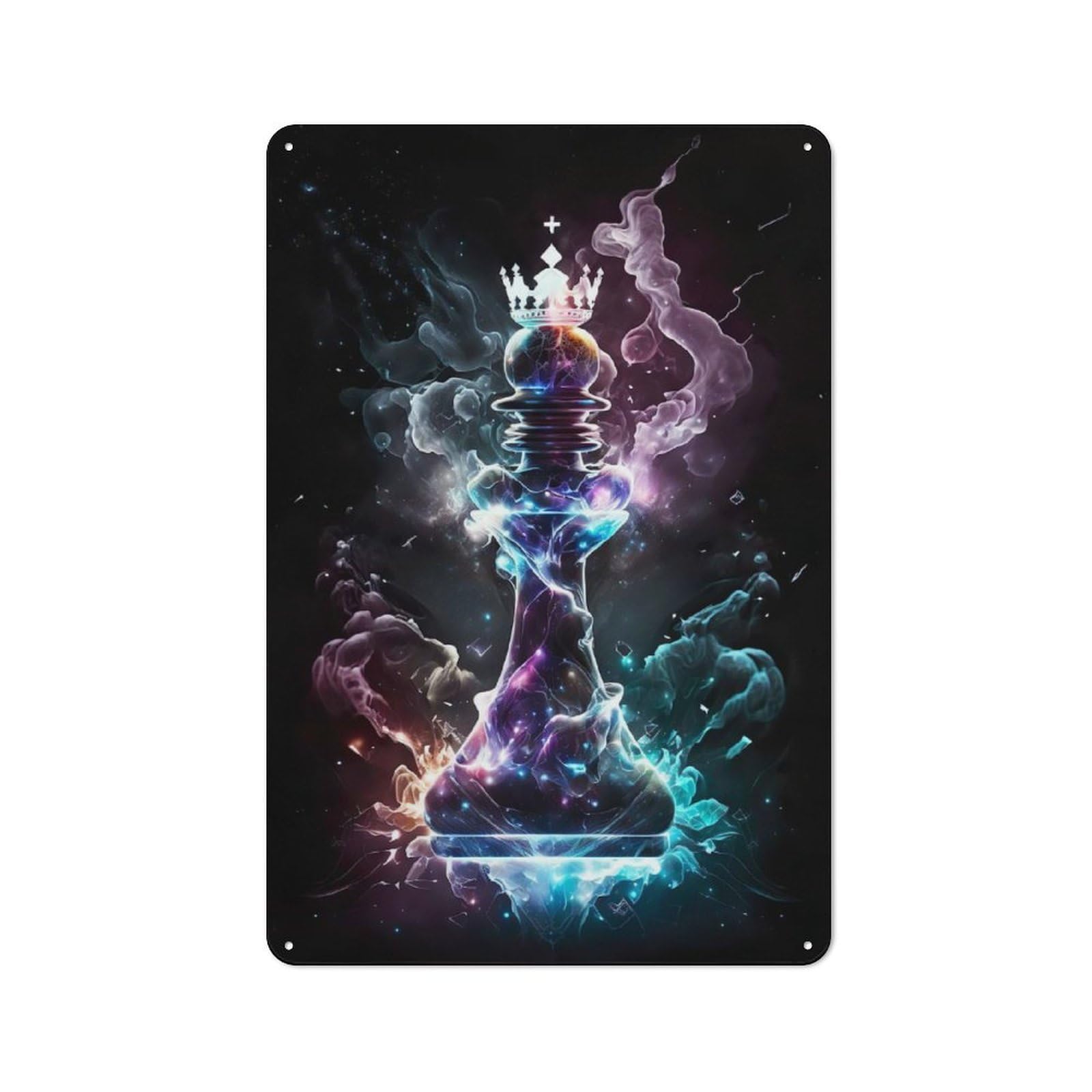 Chess Mystical Bishop Classic Metal Wall Decor 30x20cm, Metal Wall Plaque for Office, Study, Studio Or Hallway
