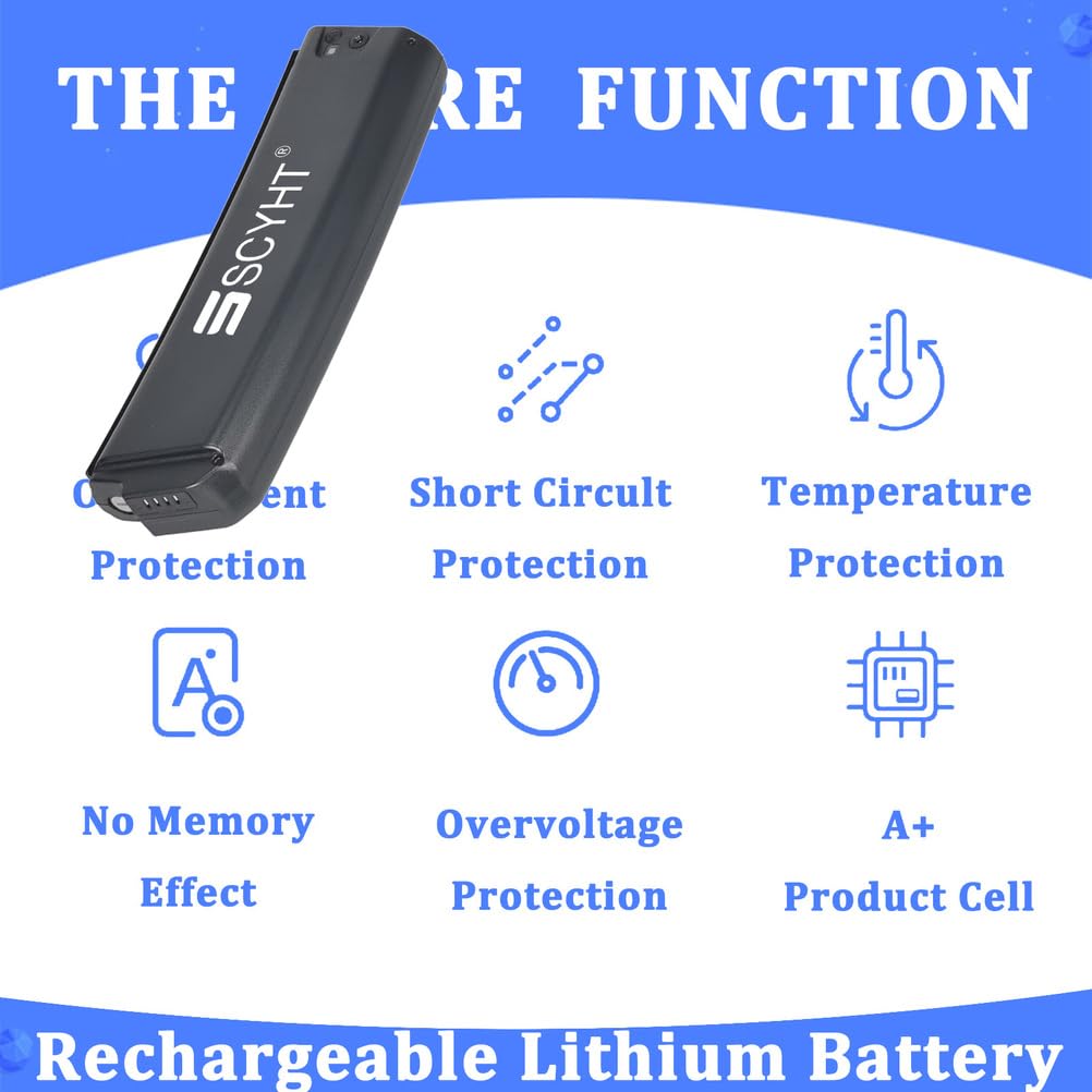 Batterie Li-ION 36 V 10,4 Ah 14 Ah 12 Ah Batterie Rechargeable 48 V Batteries Lithium 36 V Batteries Trottinette pour Moteur 250 W à 700 W avec Chargeur et Port 4 Ports,48v10.4ah