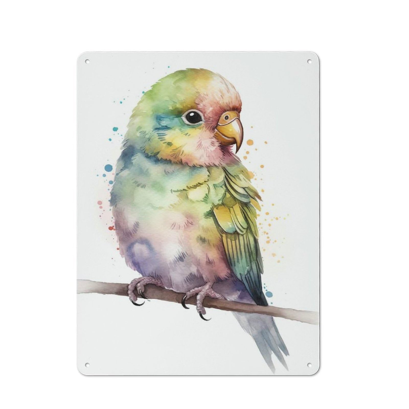 Junmoney Style-12 Retro Exotic Baby Parakeet Bird Metal Sign 40X30cm, Classic Pub Decor For Cafe, Pub, Workshop Or Home Bar, For Casual British Interiors