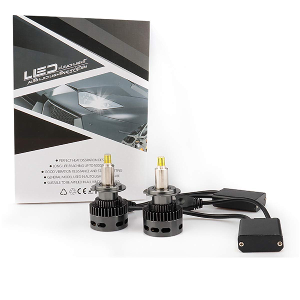 X8 Csp 6 Lados Led Faros Bombillas H1 H7 9005/9006 9012 D Serie 100W 14400Lm 3D 360 Grados Lámpara De Niebla 6500K - H1