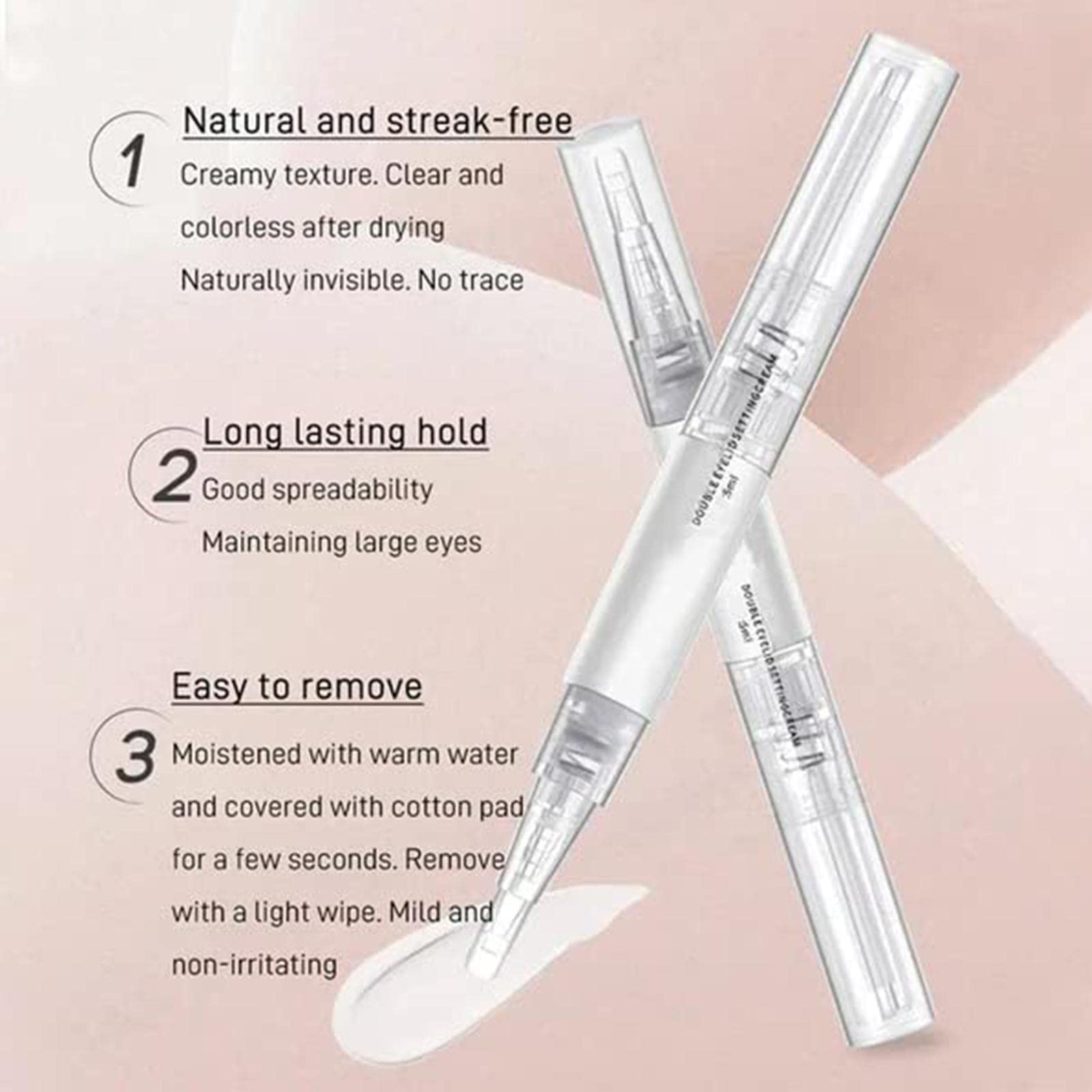 Pegamento de lápiz de párpado doble, pegamento invisible doble, crema de peinado de párpados, adhesivo duradero para levantar los párpados, crema hace que los ojos sean más grandes