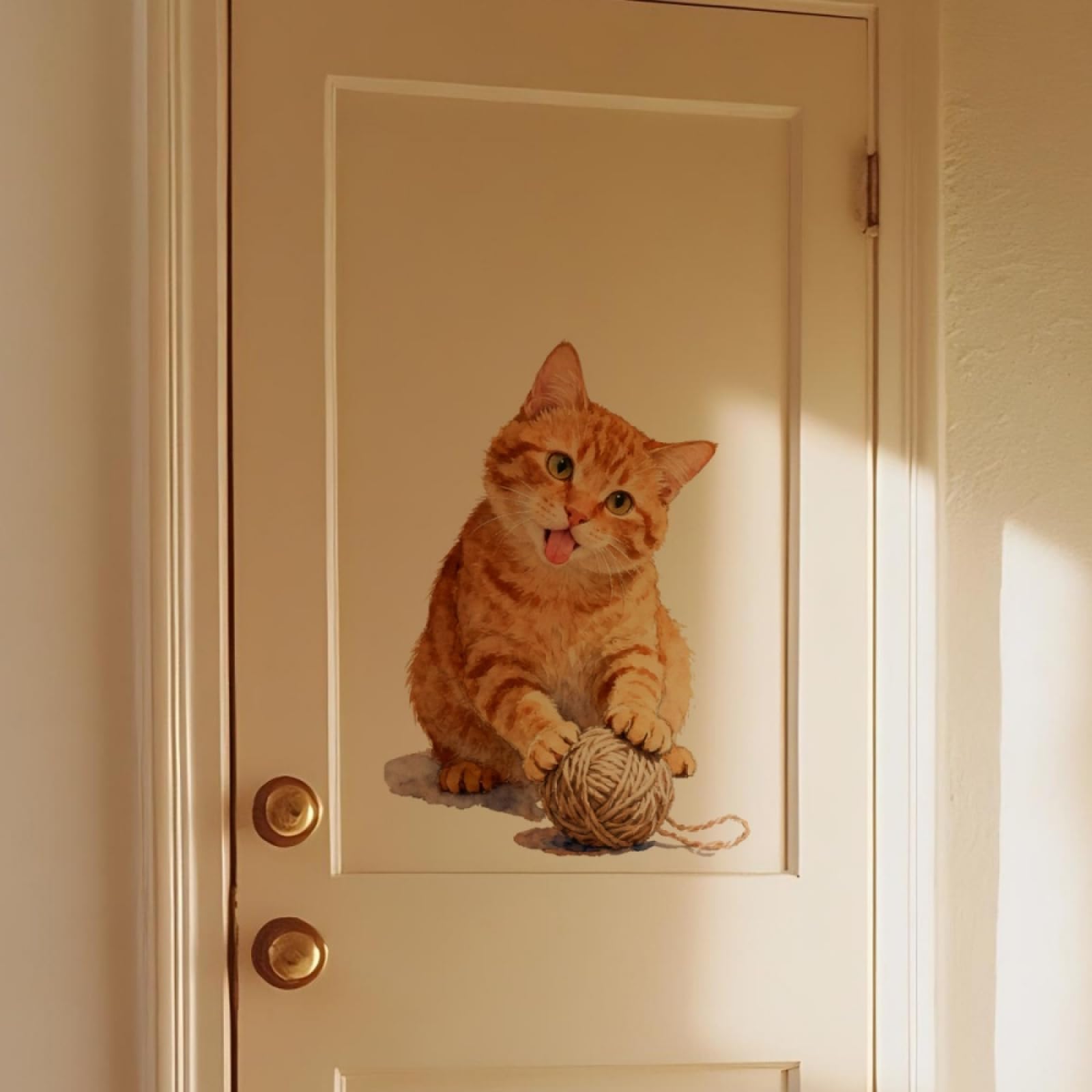 Décoration murale chat orange pour créer un salon chaleureux
