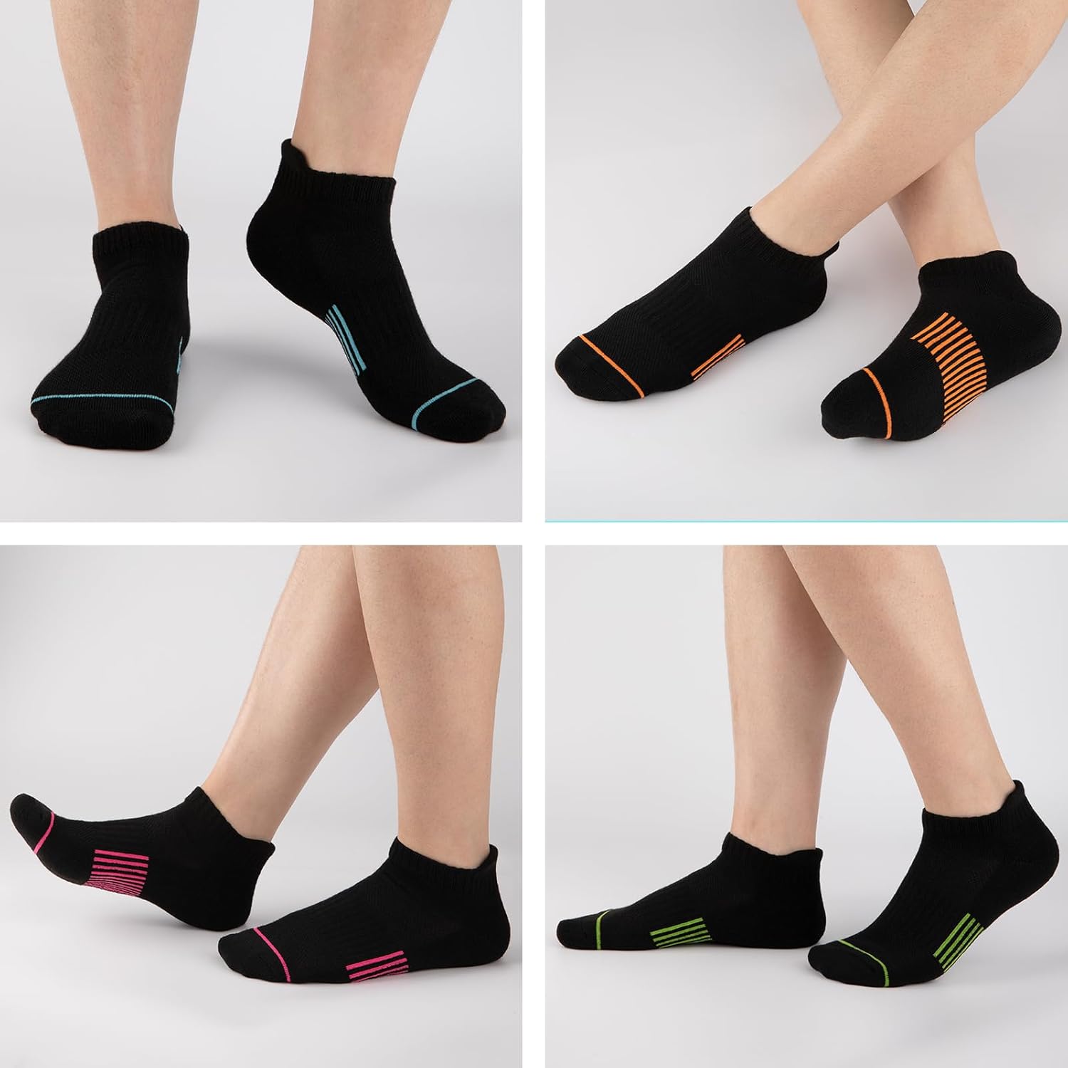 Heatuff 7 Pairs Womens Ankle Socks Athletic Cushioned Anti-Blister Running Low Cut Socks with Tab - Image 2